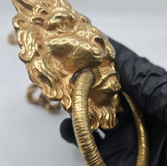 Polcini Lion Head Door Knocker Pendant Necklace Haute Couture Designer Runway - Picture 5 of 7